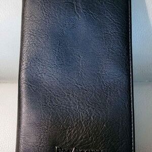 Enzo Angiolini Black Faux Leather Travel Wallet 9.25" x 5.25"